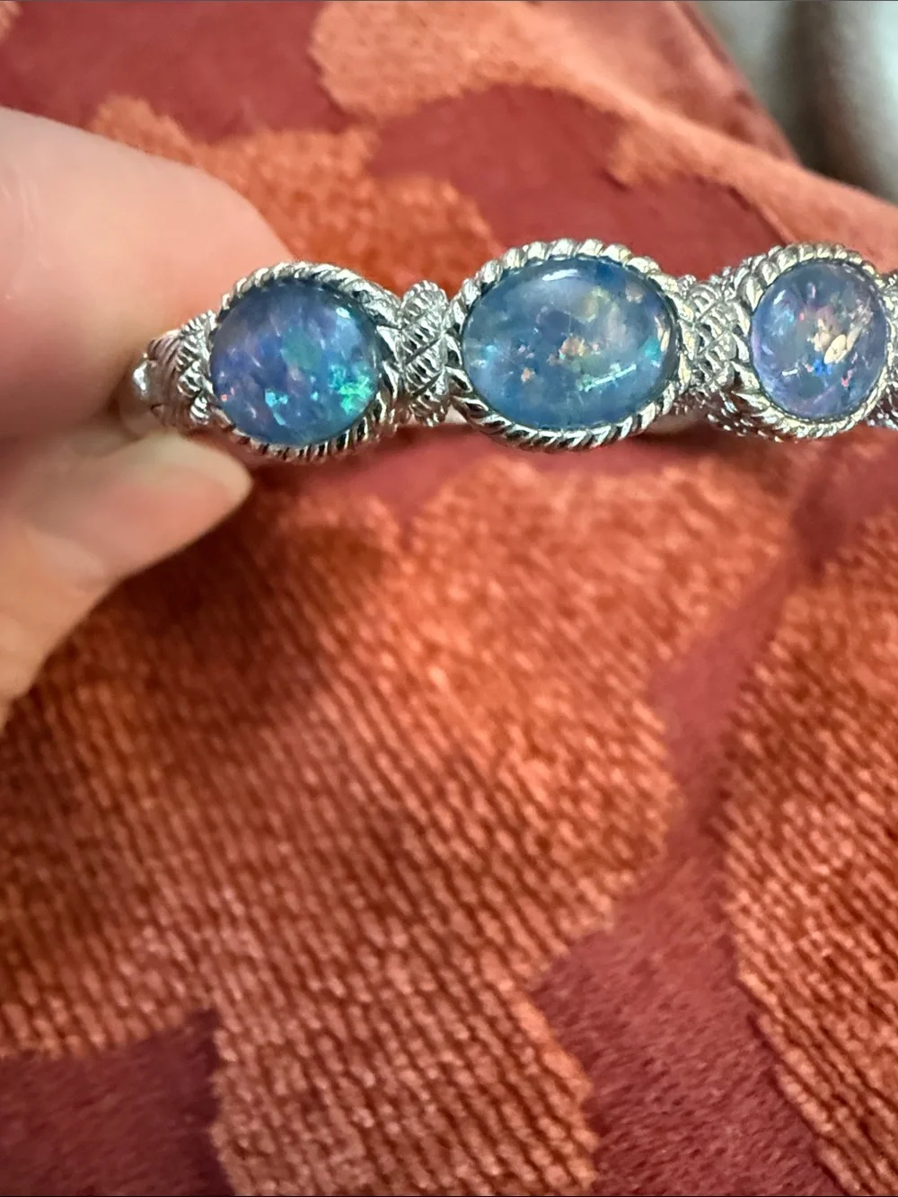 Judith Ripka Sterling Silver Blue Opal Link Bracelet - Women Jewelry - Picture 6 of 10
